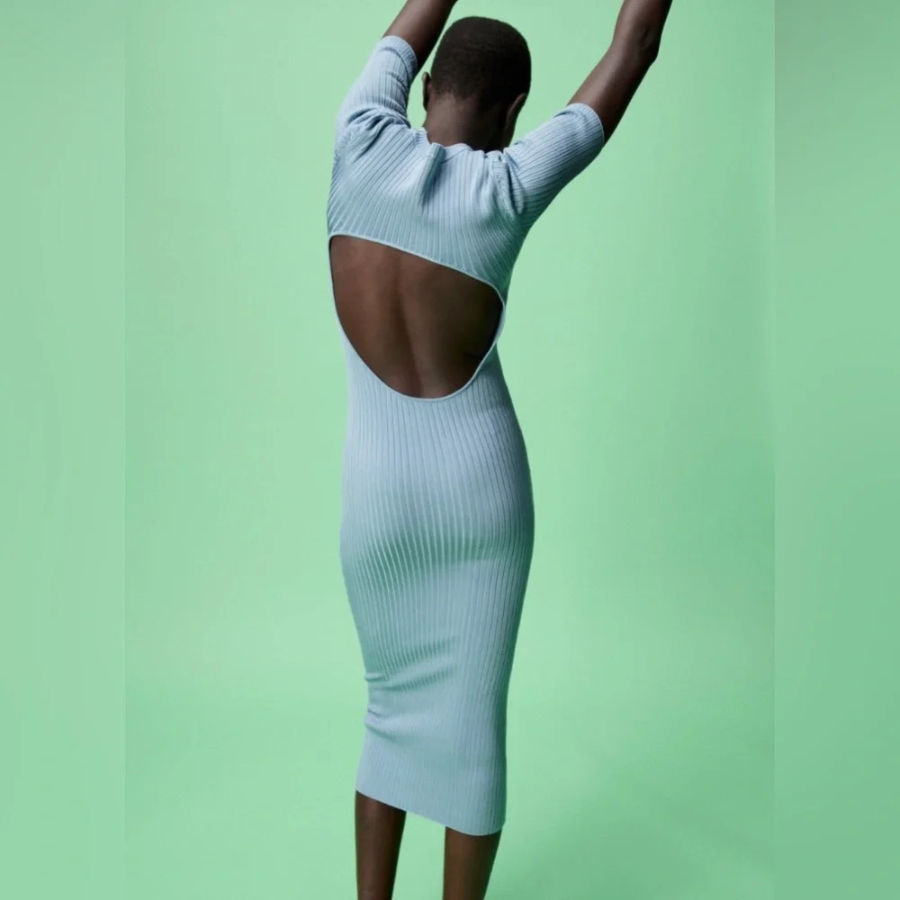 ZARA Back Vent Knit Dress - Picture 1 of 5